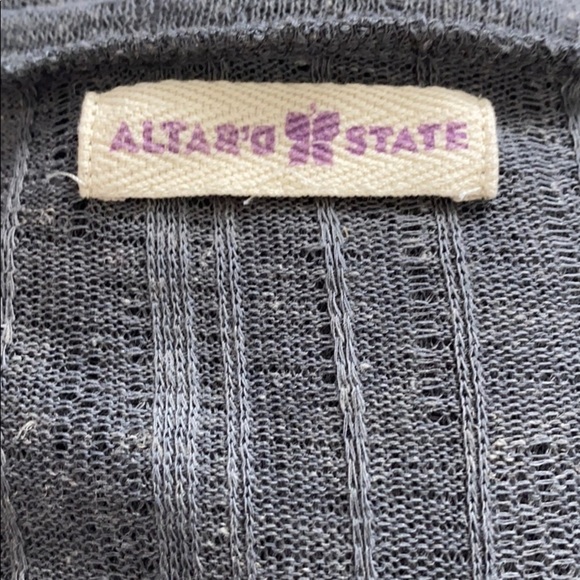 ALTAR’D STATE Grey Lace Sheer Knit Tunic Top Small Boho Bohemian - Picture 7 of 7